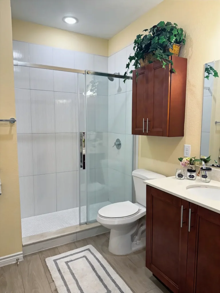 Luxury bathroom with glass shower