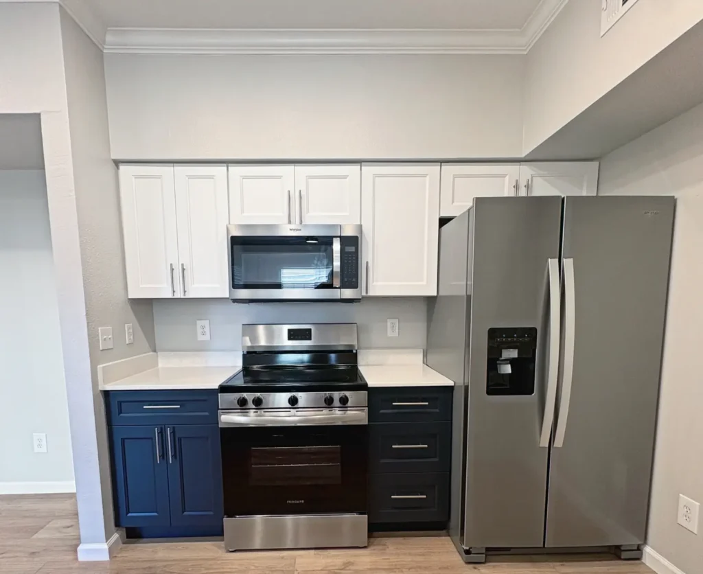 Renovated kitchen with stainless appliances